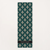 Fleur de Lis, Beige on Green, Royal, Your Name Yogamatte (Vorderseite)