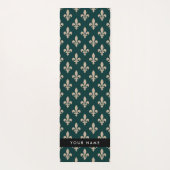Fleur de Lis, Beige on Green, Royal, Your Name Yogamatte (Rückseite)