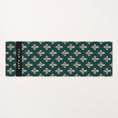 Fleur de Lis, Beige on Green, Royal, Your Name Yogamatte (Vorderseite (Horizontal))