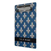 Fleur de Lis, Beige on Navy Blue, Royal, Your Name Mini Klemmbrett (Gewinkelt2)