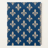 Fleur de Lis, Beige on Navy Blue, Royal, Your Name Planer (Rückseite)