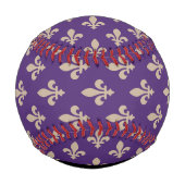 Fleur de Lis, Beige on Purple, Royal, Your Name Baseball (Rückseite)
