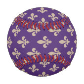 Fleur de Lis, Beige on Purple, Royal, Your Name Baseball (Vorderseite)