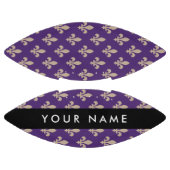 Fleur de Lis, Beige on Purple, Royal, Your Name Football (Paneele)