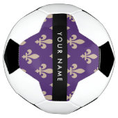 Fleur de Lis, Beige on Purple, Royal, Your Name Fußball (Gedreht)