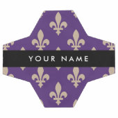 Fleur de Lis, Beige on Purple, Royal, Your Name Fußball (Flach)