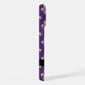 Fleur de Lis, Beige on Purple, Royal, Your Name iPhone Hülle (Rechte Seite)