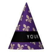 Fleur de Lis, Beige on Purple, Royal, Your Name Partyhütchen (Links)
