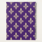 Fleur de Lis, Beige on Purple, Royal, Your Name Planer (Rückseite)