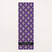 Fleur de Lis, Beige on Purple, Royal, Your Name Yogamatte (Vorderseite)