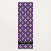 Fleur de Lis, Beige on Purple, Royal, Your Name Yogamatte (Rückseite)