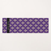 Fleur de Lis, Beige on Purple, Royal, Your Name Yogamatte (Vorderseite (Horizontal))