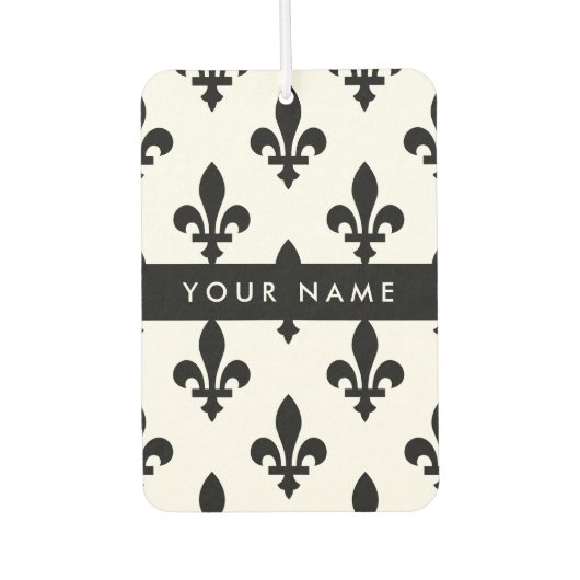 Fleur de Lis, Black on White, Black, Your Name Autolufterfrischer (Vorderseite)