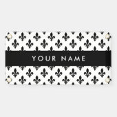 Fleur de Lis, Black on White, Black, Your Name Banner (Horizontal)