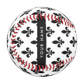 Fleur de Lis, Black on White, Black, Your Name Baseball (Vorderseite Links)