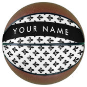 Fleur de Lis, Black on White, Black, Your Name Basketball (Vorderseite)