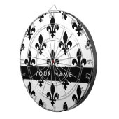 Fleur de Lis, Black on White, Black, Your Name Dartscheibe (Vorderseite rechts)