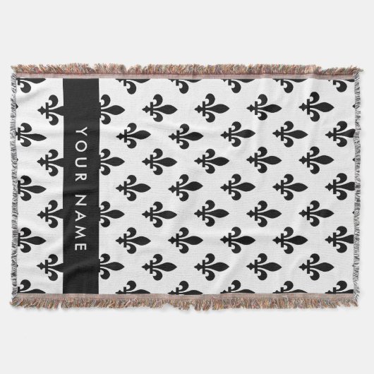 Fleur de Lis, Black on White, Black, Your Name Decke (Vorderseite)