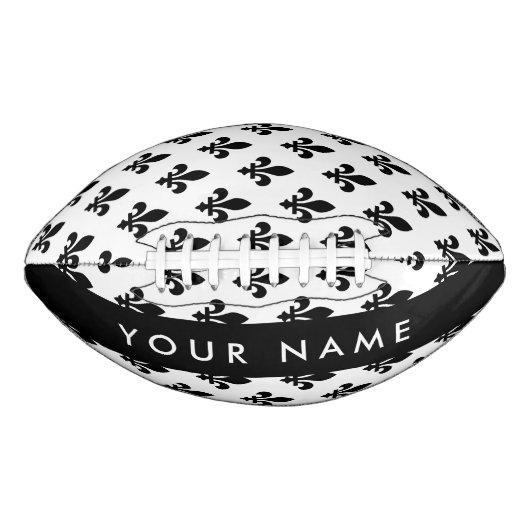 Fleur de Lis, Black on White, Black, Your Name Football (Vorderseite)