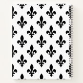 Fleur de Lis, Black on White, Black, Your Name Notizblock (Rückseite)