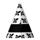 Fleur de Lis, Black on White, Black, Your Name Partyhütchen (Rückseite)