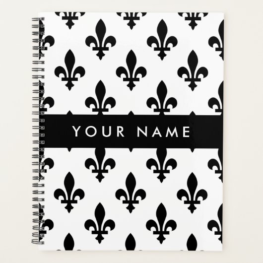 Fleur de Lis, Black on White, Black, Your Name Planer (Vorderseite)