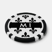 Fleur de Lis, Black on White, Black, Your Name Pokerchips (Einzeln)