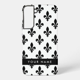 Fleur de Lis, Black on White, Black, Your Name Samsung Galaxy Hülle