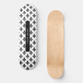 Fleur de Lis, Black on White, Black, Your Name Skateboard (Vorderseite)
