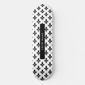 Fleur de Lis, Black on White, Black, Your Name Skateboard (Vorderseite)