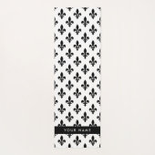 Fleur de Lis, Black on White, Black, Your Name Yogamatte (Rückseite)