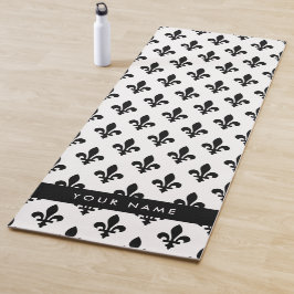 Fleur de Lis, Black on White, Black, Your Name Yogamatte