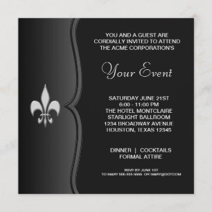 Fleur De Lis Black Tie Firmenevent Einladung