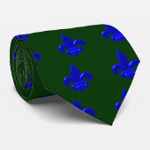 Fleur De Lis Blau blue Krawatte (Gerollt)