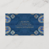 Fleur-de-lis Blauer Marmor und Gold Visitenkarte (Rückseite)