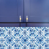 Fleur-de-lis Blue Watercolor Fliese