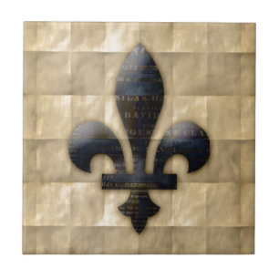 Fleur de Lis Bronze Braun Fliese