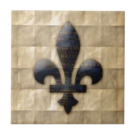 Fleur de Lis Bronze Braun Fliese (Vorderseite)