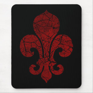 fleur-de-lis-cracked_red mousepad