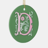 Fleur-de-lis D Monogramm Keramikornament (Rechts)