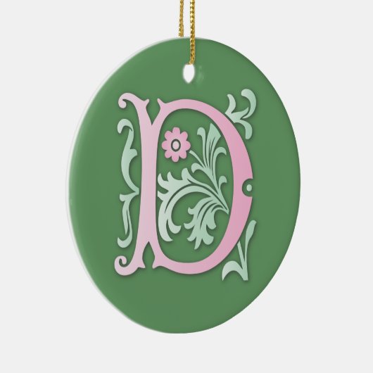 Fleur-de-lis D Monogramm Keramikornament (Rechts)