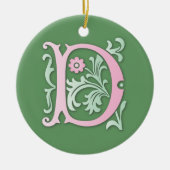 Fleur-de-lis D Monogramm Keramikornament (Vorne)