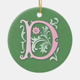 Fleur-de-lis D Monogramm Keramikornament