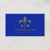 Fleur-de-lis - Dot Art Golden Gradient Visitenkarte (Vorderseite)
