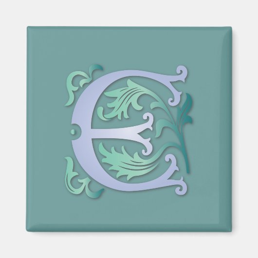 Fleur-de-lis E Monogramm Magnet (Vorne)