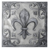Fleur-De-Lis Eleganter Vintager Marmor Fliese (Vorderseite)