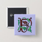Fleur-de-lis F Monogramm Button (Vorne & Hinten)