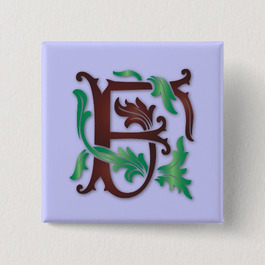 Fleur-de-lis F Monogramm Button (Vorderseite)