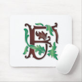 Fleur-de-lis F Monogramm Mousepad (Mit Mouse)
