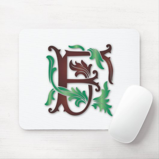 Fleur-de-lis F Monogramm Mousepad (Mit Mouse)